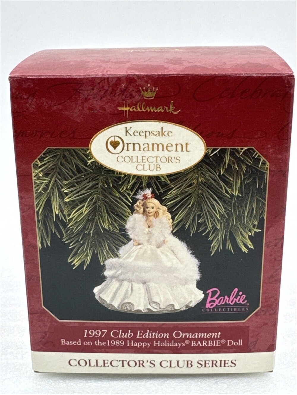 1997 Hallmark Based on 1989 Happy Holidays Barbie Doll Club Edition Ornament #2